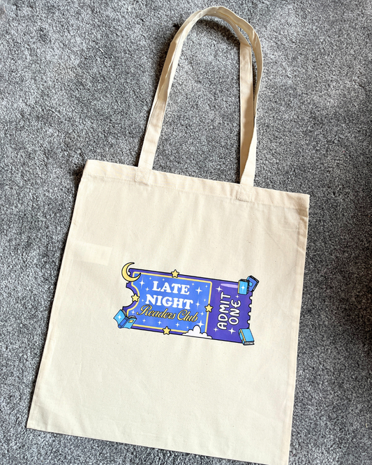 Late Night Readers Club Tote Bag
