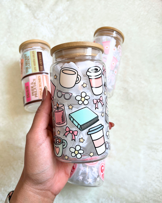 Bookish Girlie Glass Can