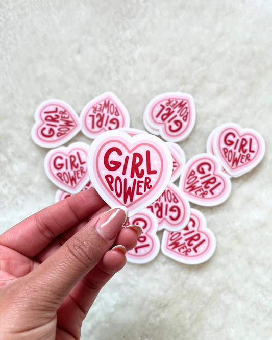 Girl Power Heart Sticker
