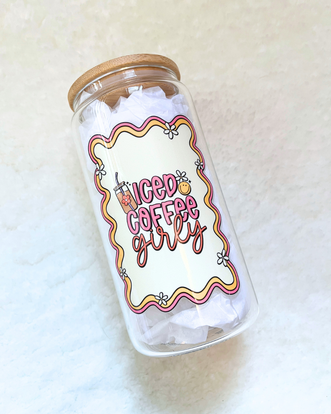 Iced Coffee Girly Glass Can