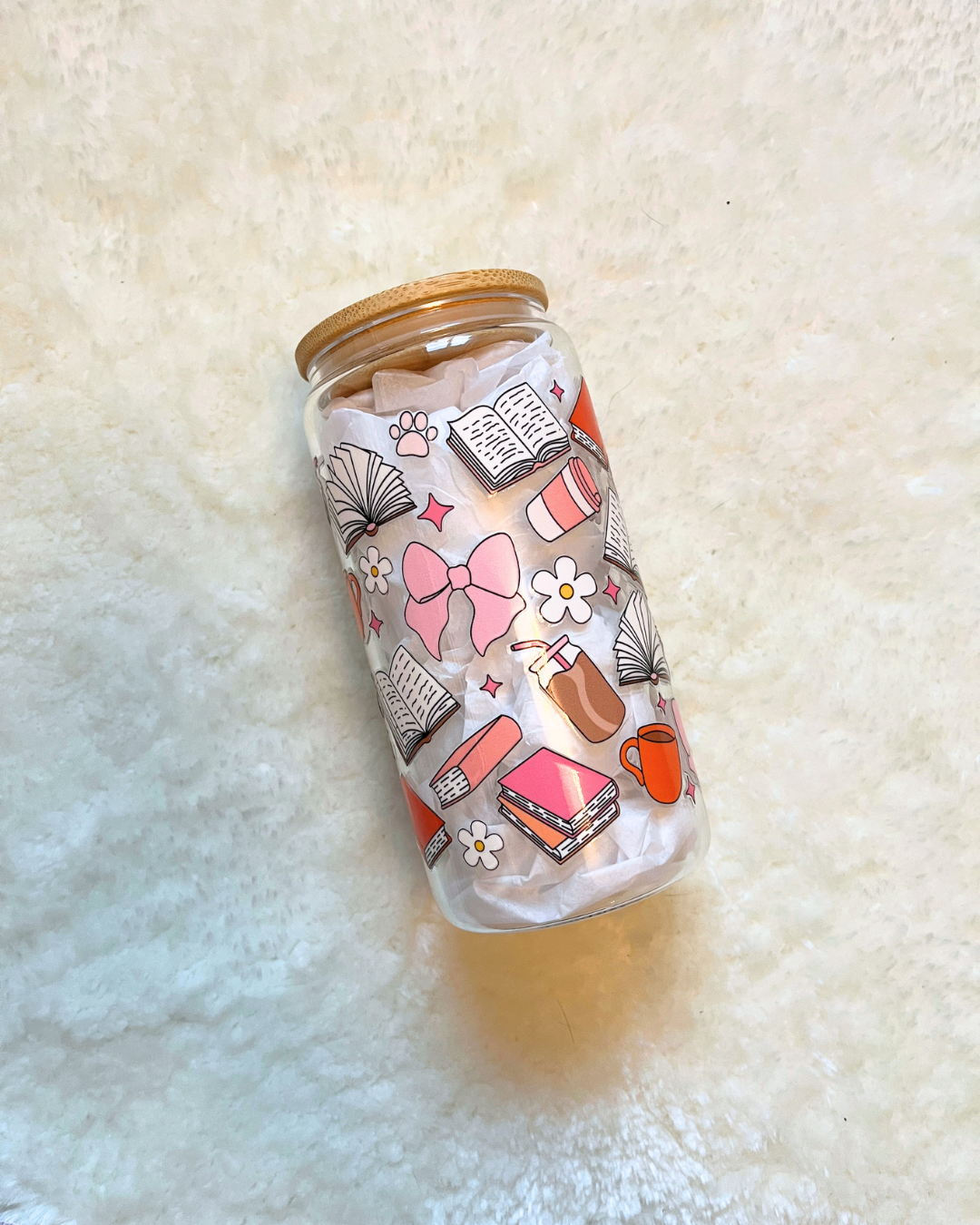 Bookish Coffee Glass Can
