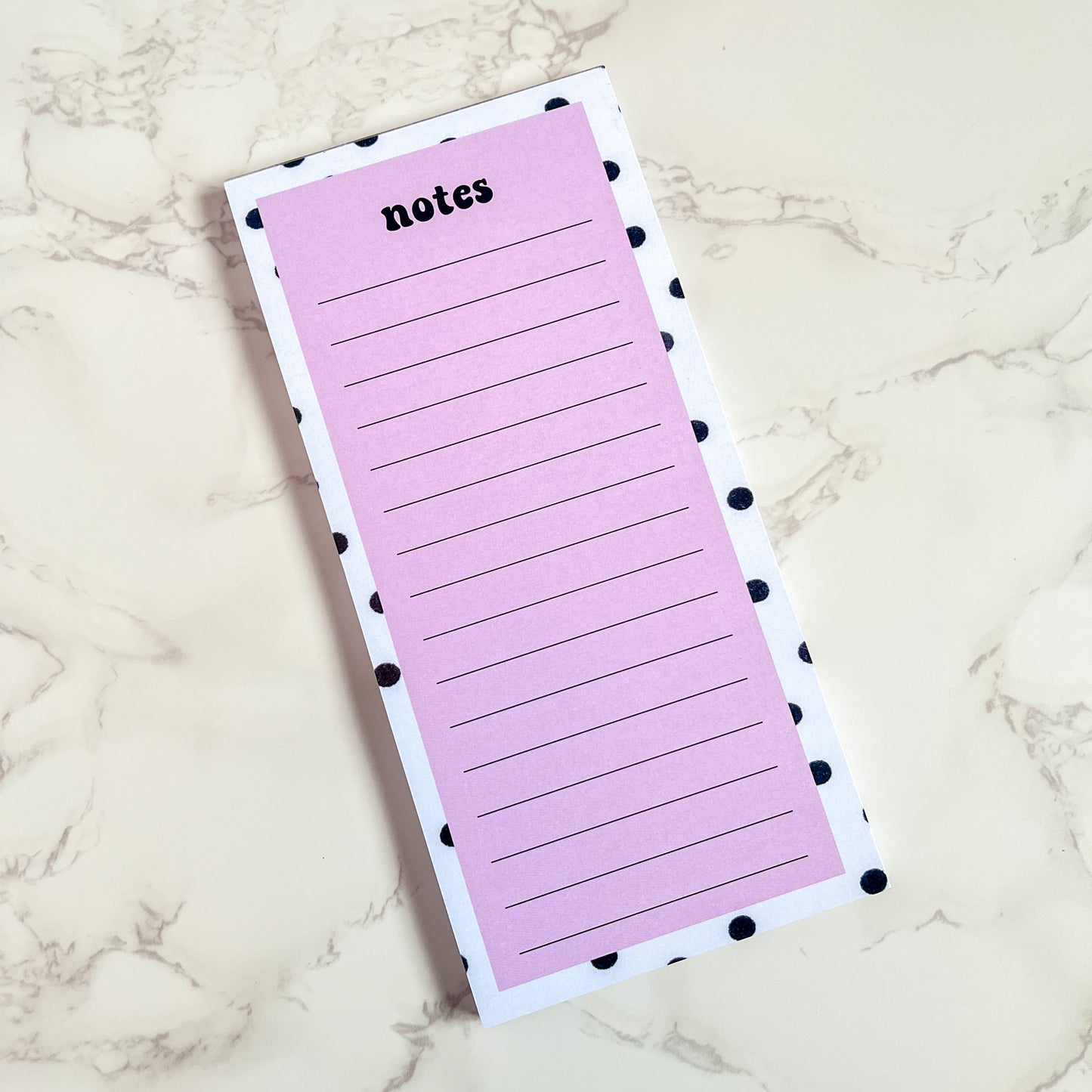 Slim Pink Polka Dot Notepad