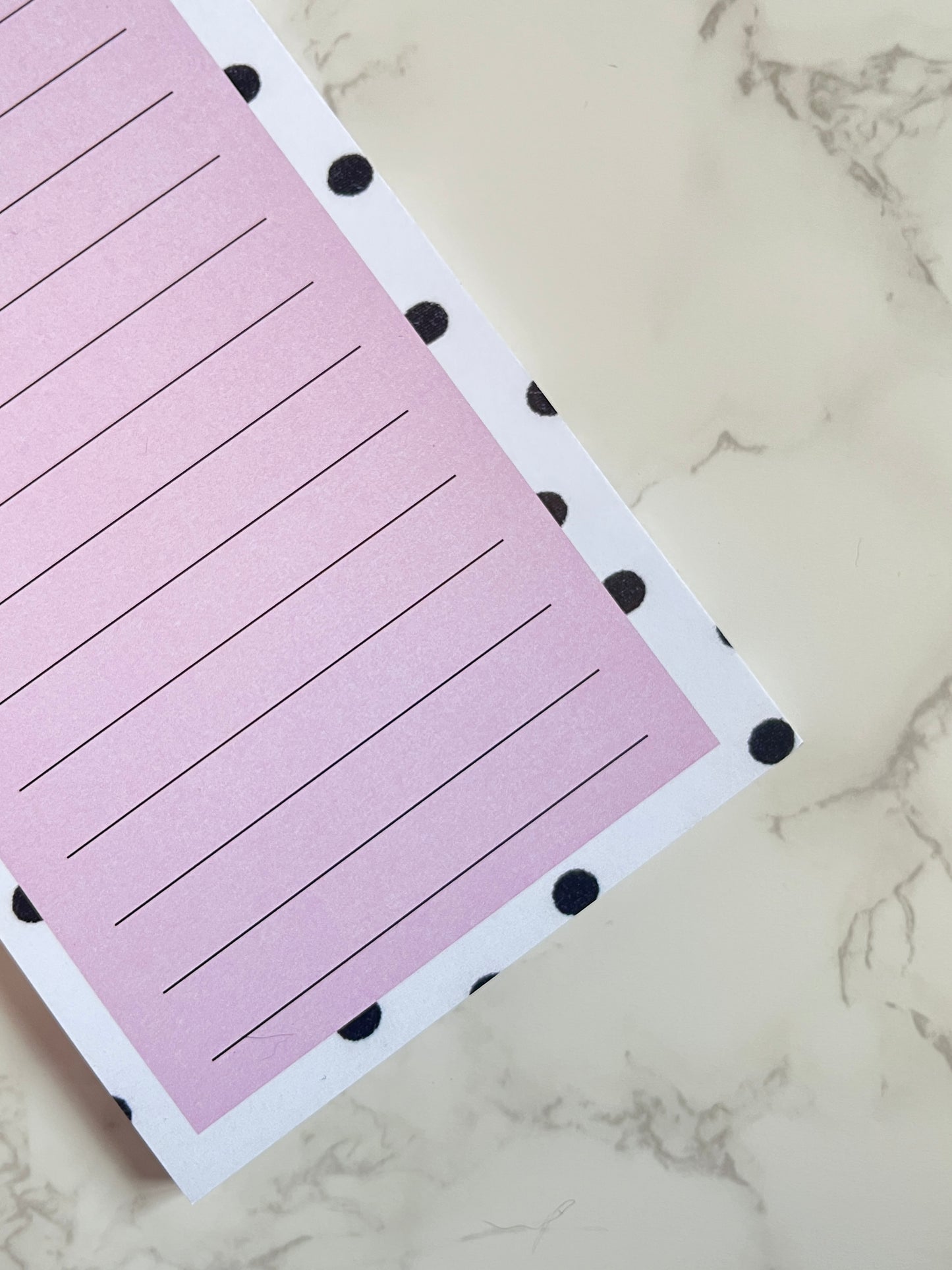 Slim Pink Polka Dot Notepad