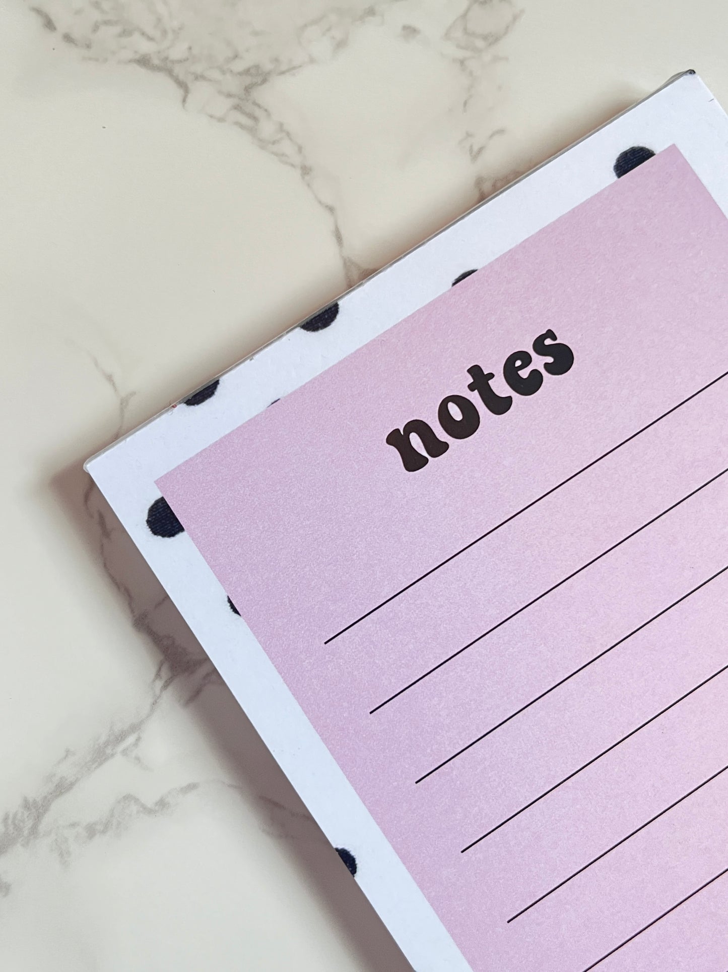 Slim Pink Polka Dot Notepad