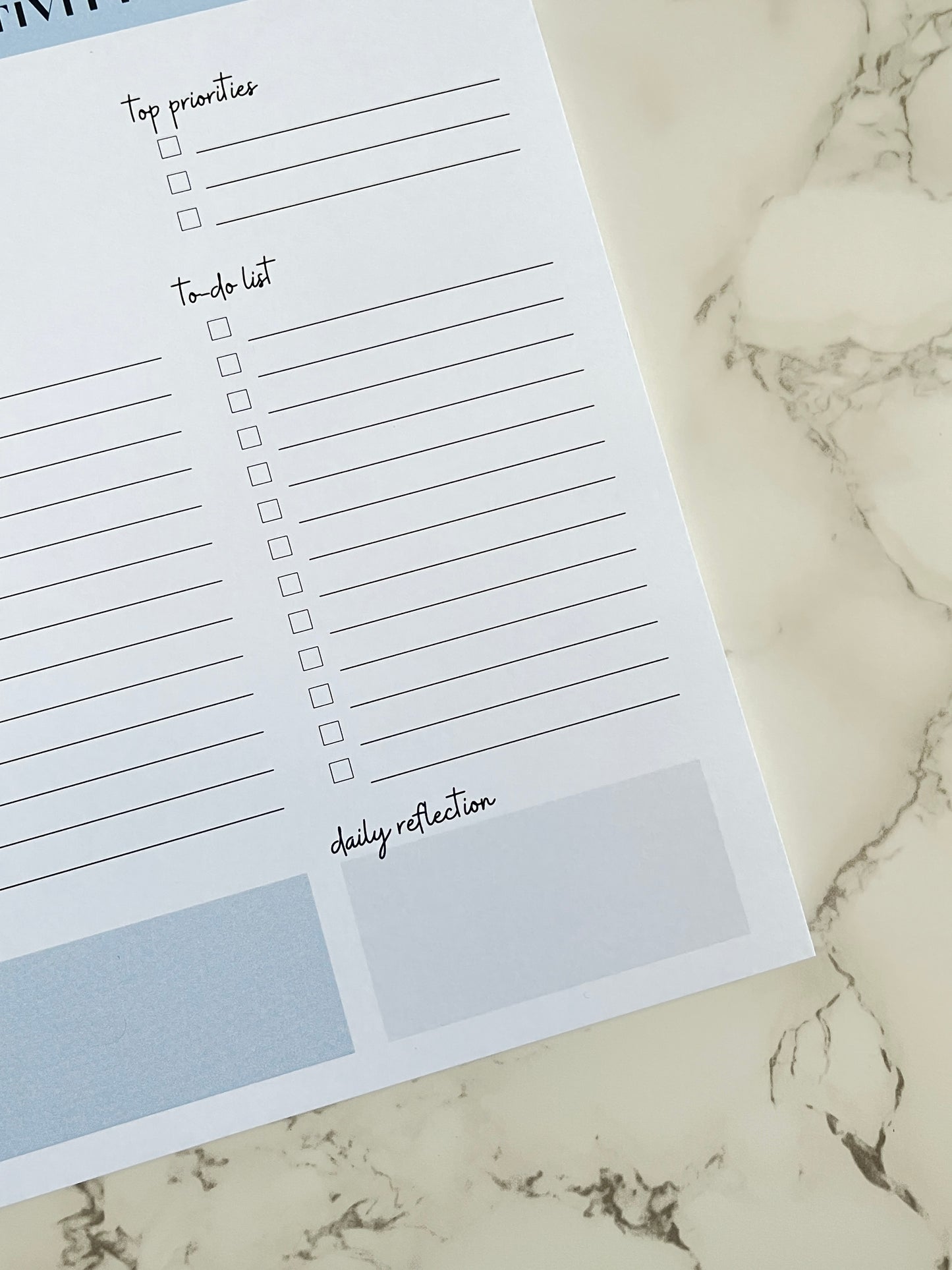 A5 Blue Productivity Planner Notepad
