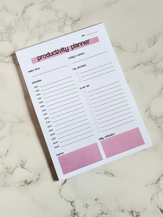 A5 Pink Vibes Productivity Planner Notepad
