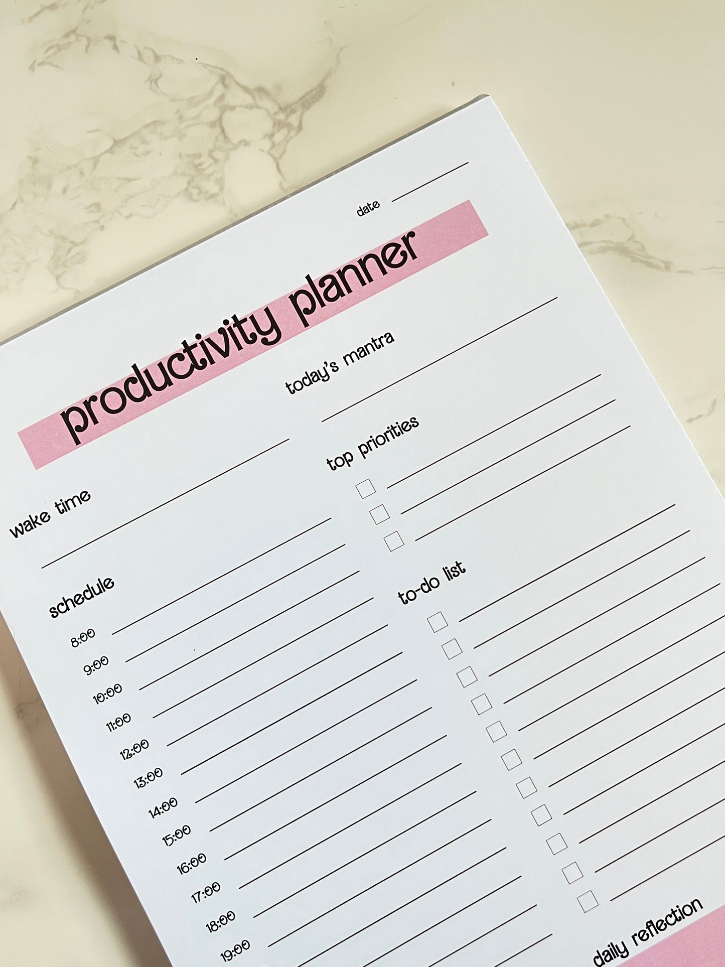 A5 Pink Vibes Productivity Planner Notepad