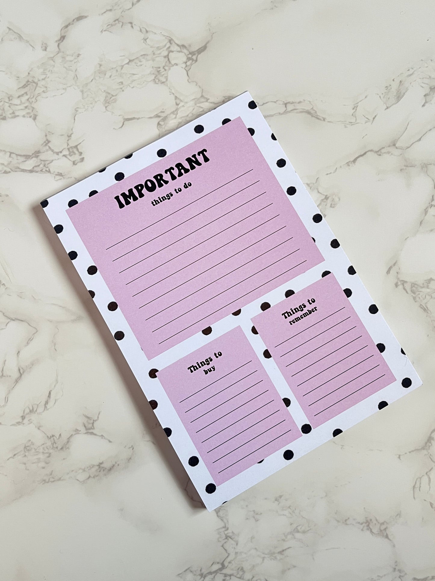 A5 Pink Polka Dot Notepad