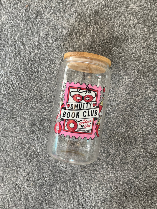 Smutty Book Club Stamp Glass Can
