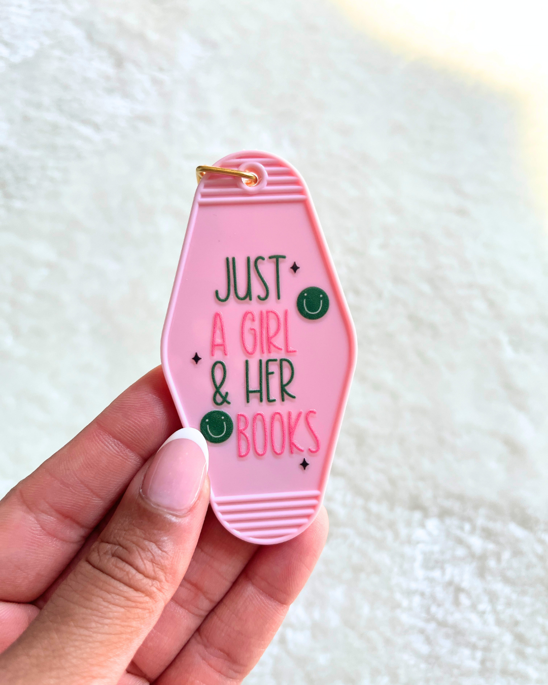 Just A Girl and Her Books Keyring