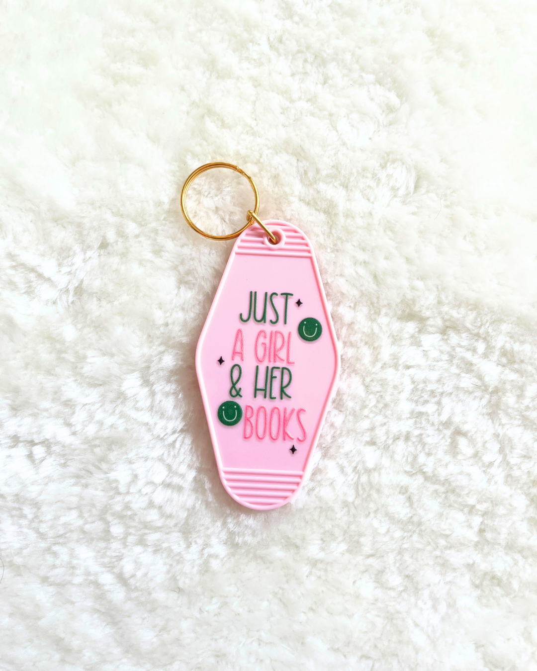 Just A Girl and Her Books Keyring