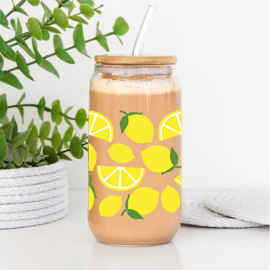 Lemons Glass Can