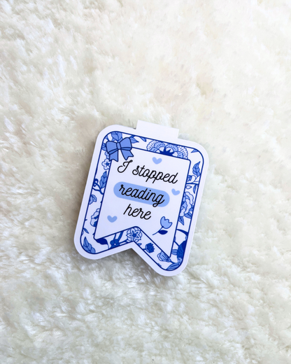 Vintage Blue Magnetic Bookmark