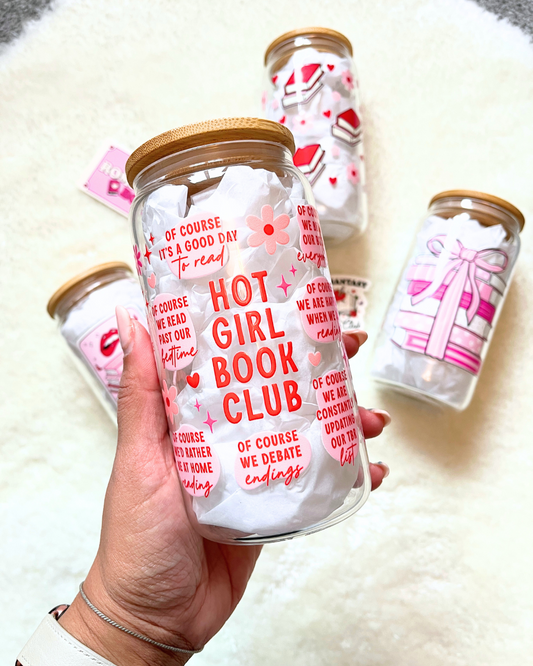 Hot Girls Book Club Glass Can