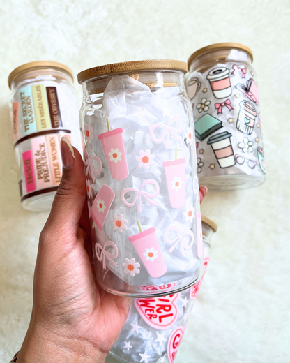 Pink Tumbler Glass Can