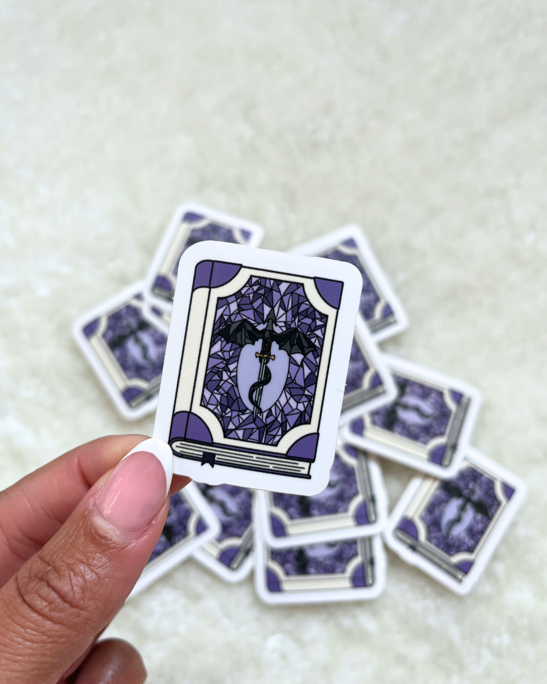 Purple Dragon Book Sticker