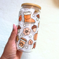 Cozy Fall Glass Can