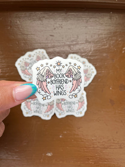 My Book Boyfriend Has Wings Sticker