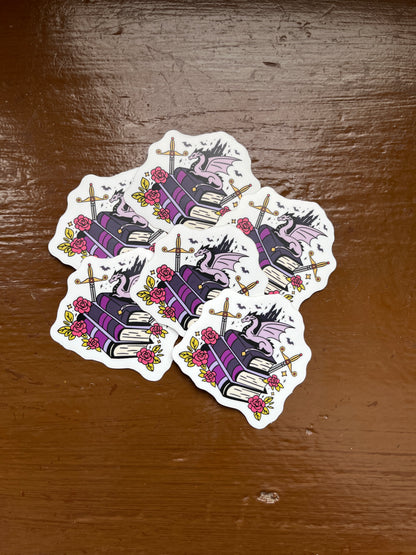 Fantasy Book Stack Sticker