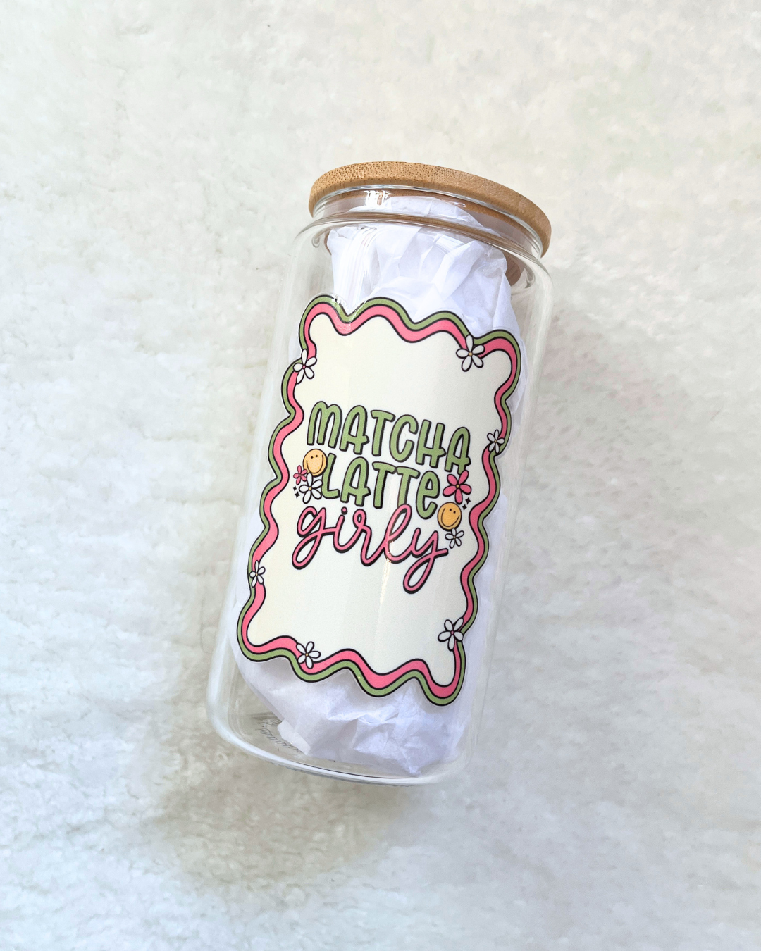 Matcha Latte Girly Glass Can