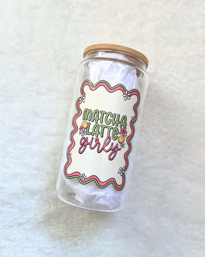 Matcha Latte Girly Glass Can