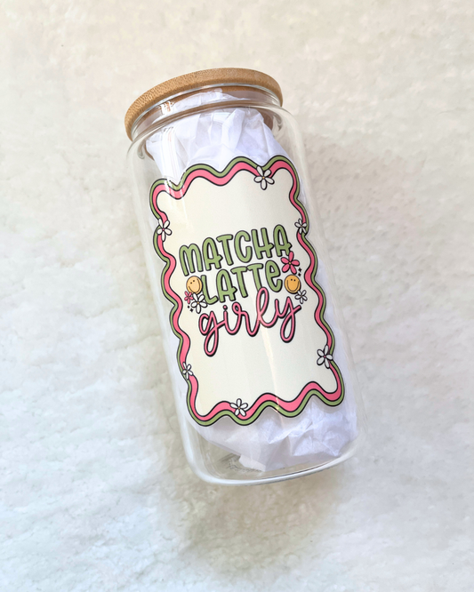 Matcha Latte Girly Glass Can