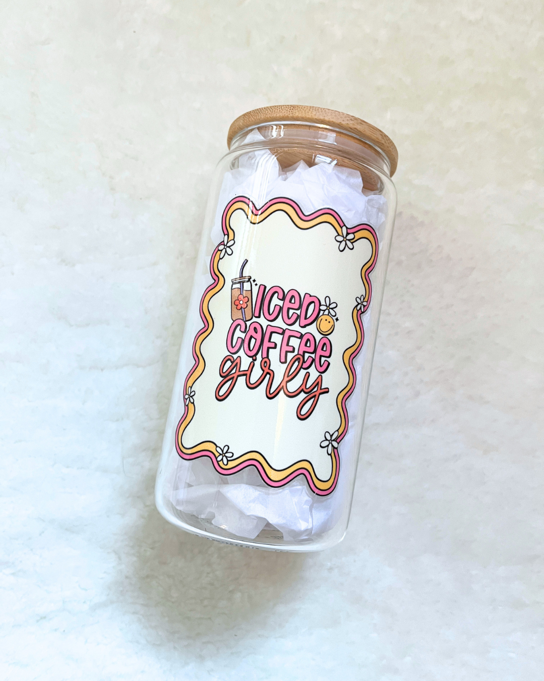 Iced Coffee Girly Glass Can