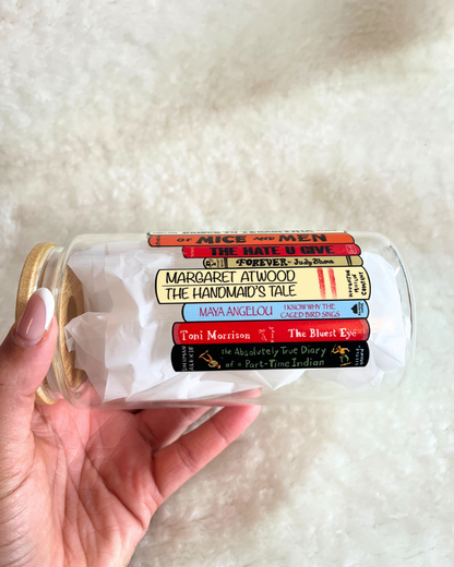 Banned Books Glass Can