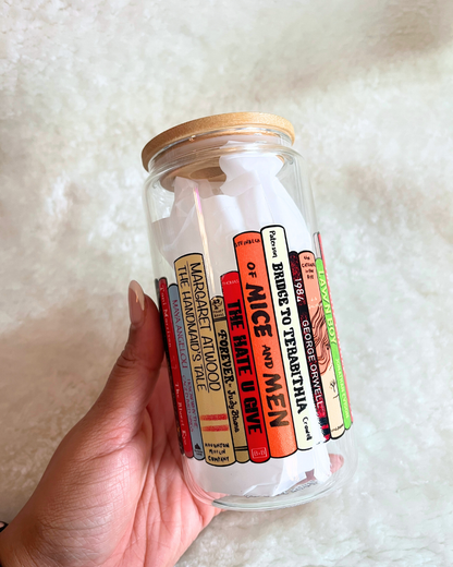 Banned Books Glass Can
