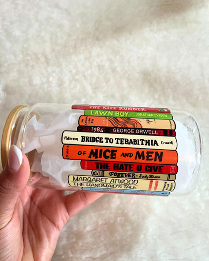 Banned Books Glass Can