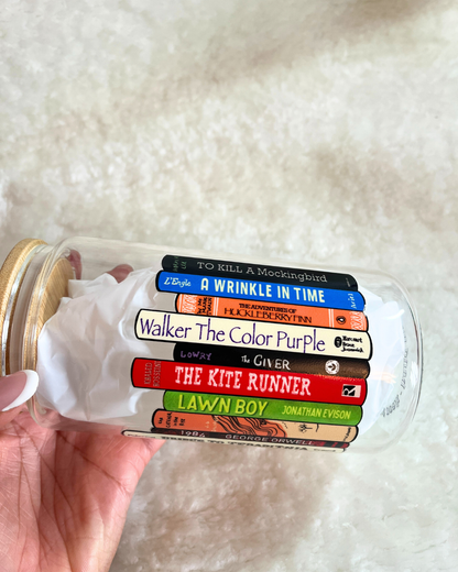 Banned Books Glass Can