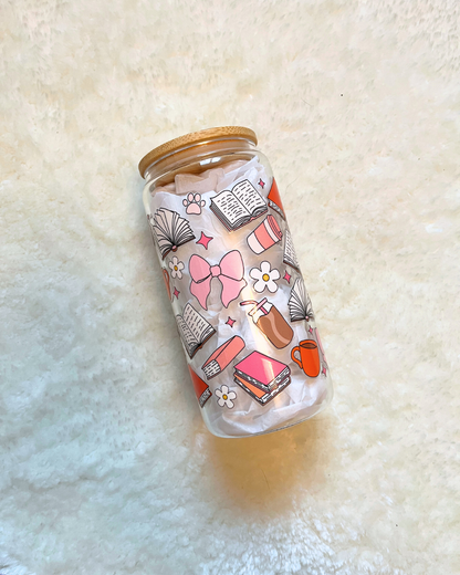Bookish Coffee Glass Can