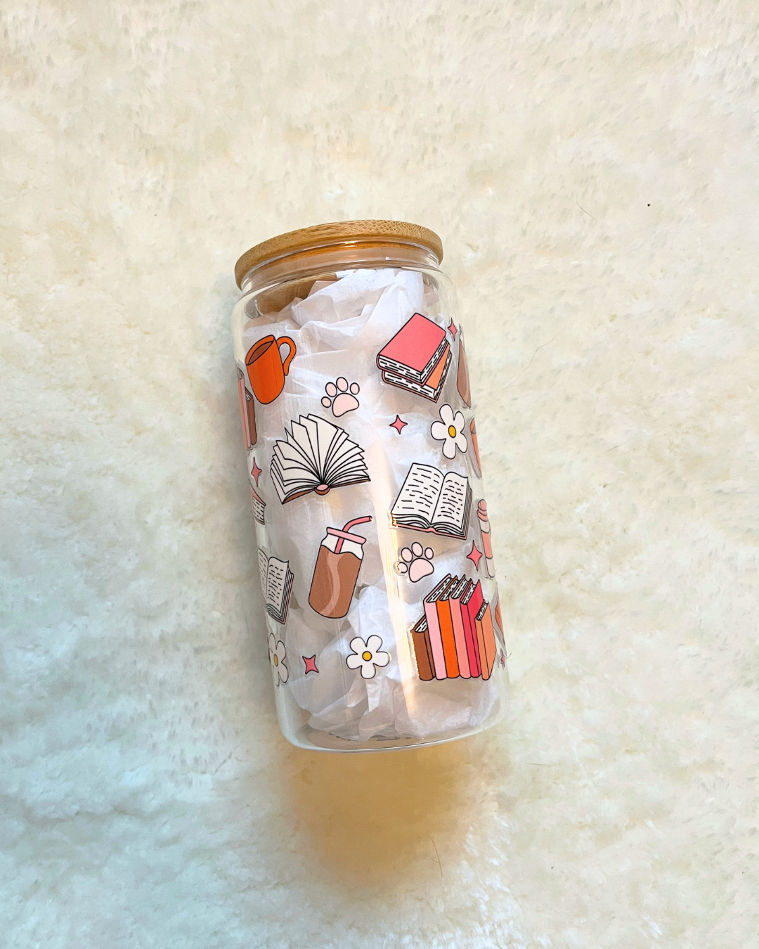 Bookish Coffee Glass Can