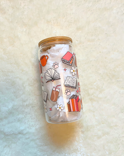 Bookish Coffee Glass Can