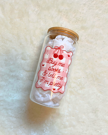 Buy Me Books Glass Can