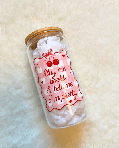 Buy Me Books Glass Can