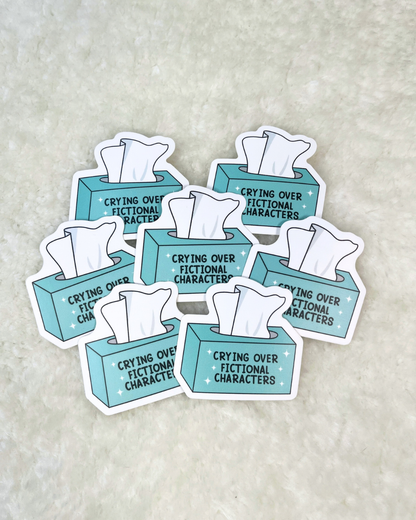 Crying Over Fictional Characters Sticker