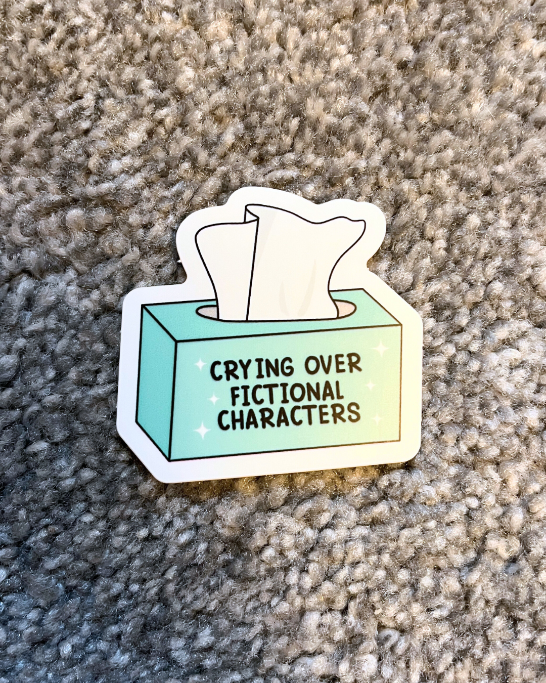 Crying Over Fictional Characters Sticker