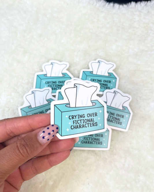 Crying Over Fictional Characters Sticker