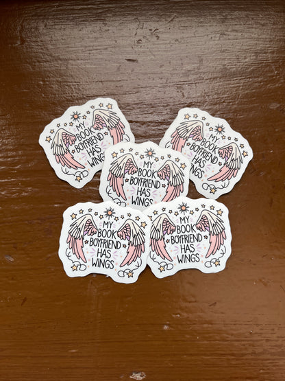 My Book Boyfriend Has Wings Sticker