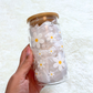Daisies Glass Can