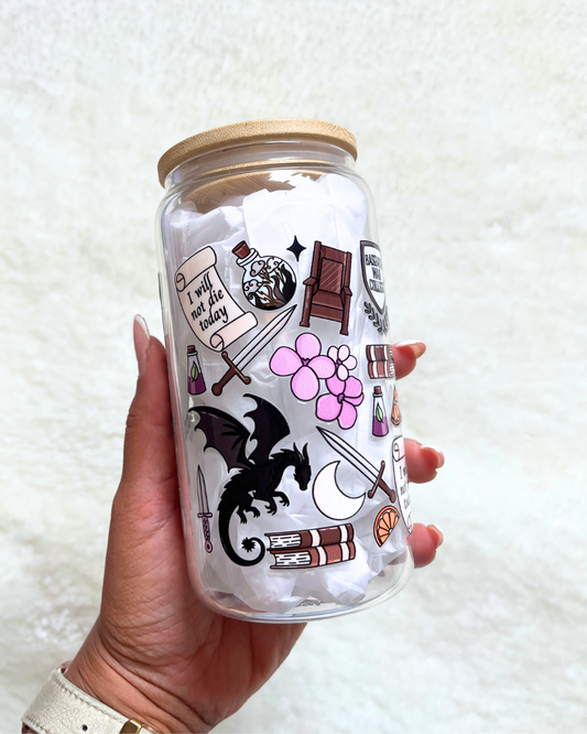 Fourth Wing Inspired Glass Can