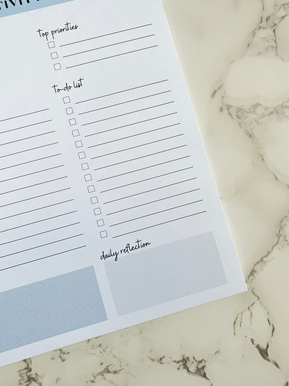 A5 Blue Productivity Planner Notepad