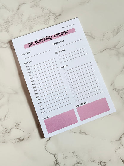 A5 Pink Vibes Productivity Planner Notepad