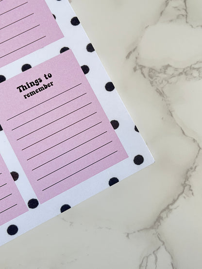 A5 Pink Polka Dot Notepad