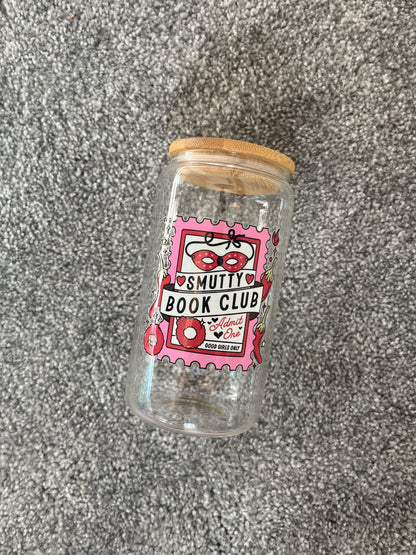 Smutty Book Club Glass Can