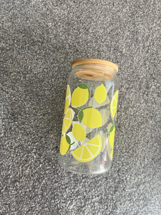 Lemons Glass Can