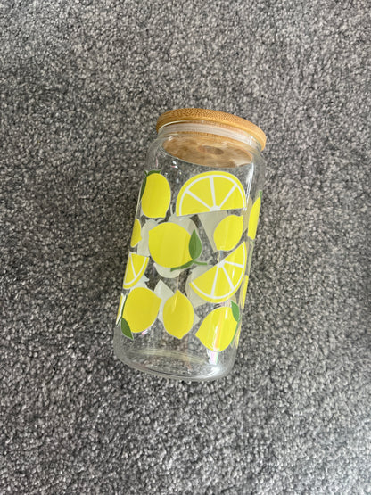 Lemons Glass Can