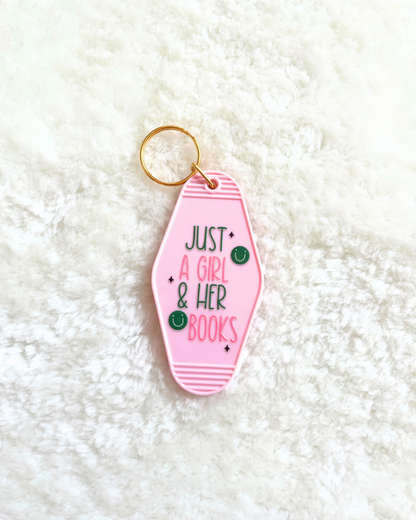 Just A Girl and Her Books Keyring