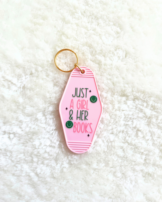 Just A Girl and Her Books Keyring
